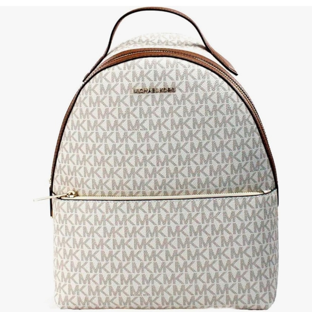 Micheal Kors backpack purse! Brown and white!